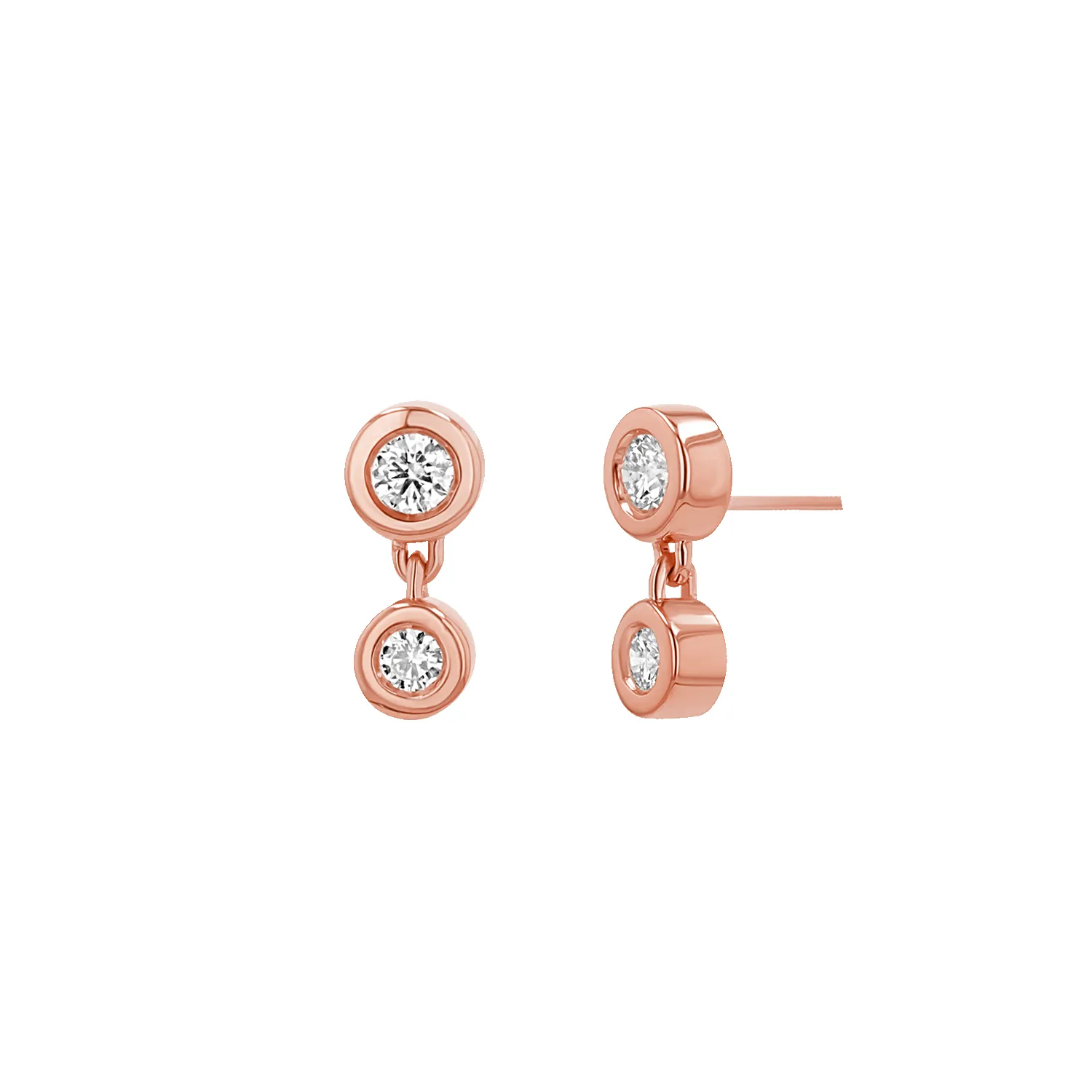 Linked Diamond Duo Studs sold by Baby Gold product image thumbnail 3