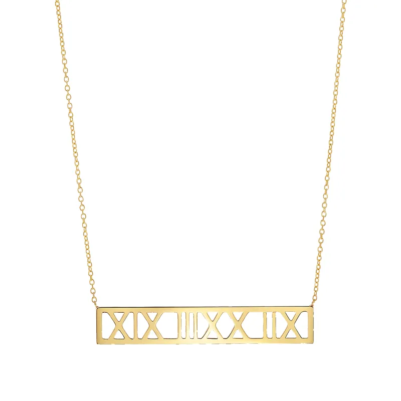 Roman Numeral Necklace sold by Baby Gold