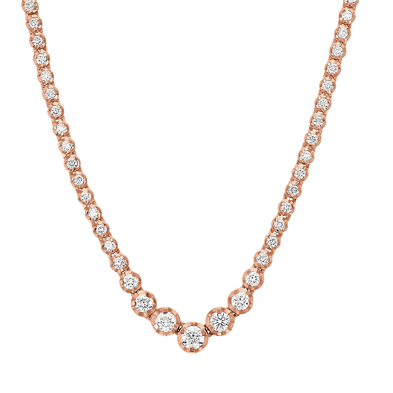 Allure Graduated Diamond Tennis Necklace sold by Baby Gold product image thumbnail 3