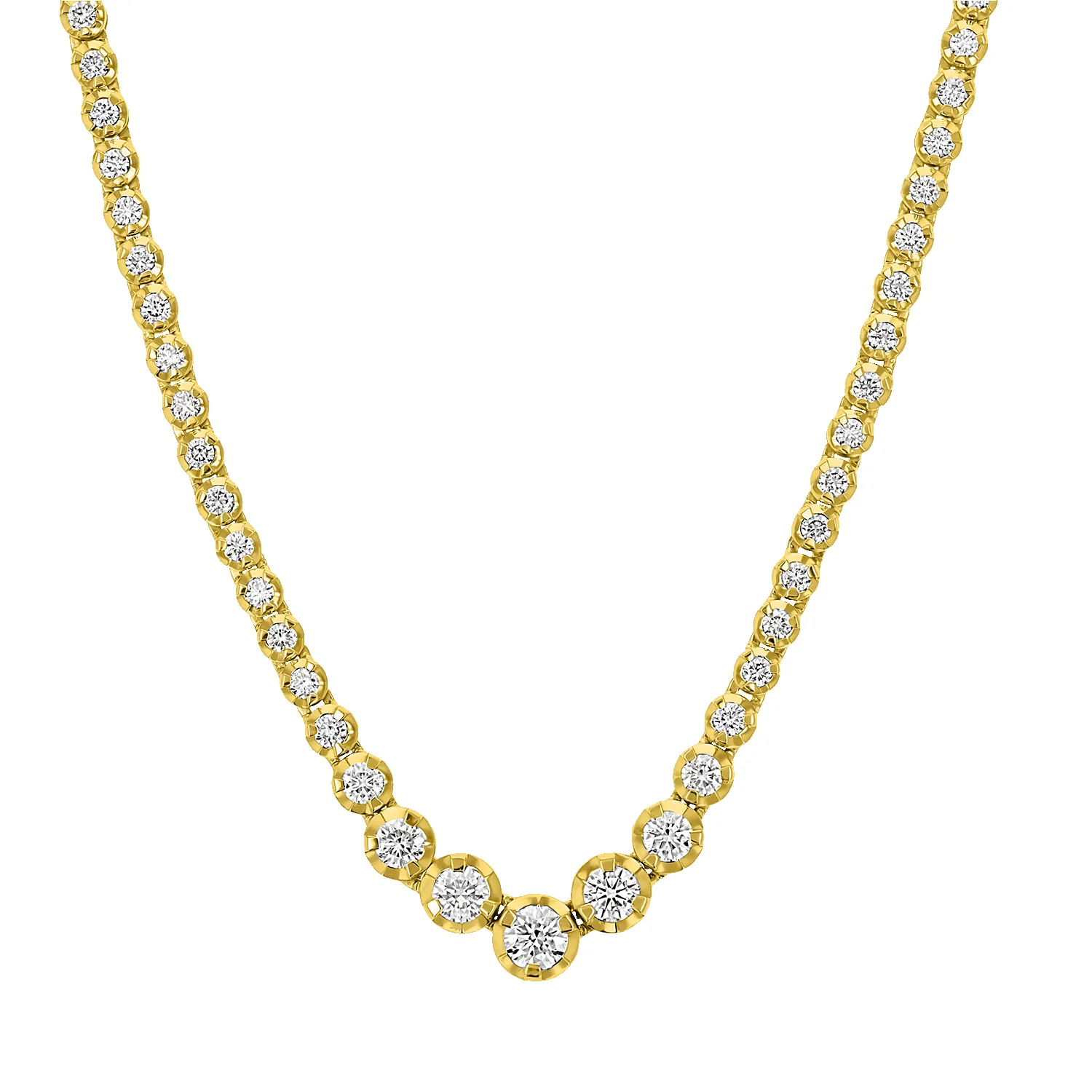 Allure Graduated Diamond Tennis Necklace sold by Baby Gold