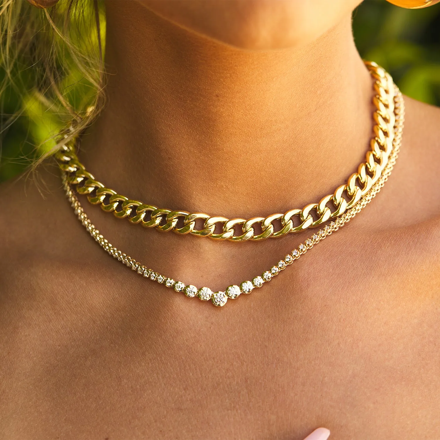 Allure Graduated Diamond Tennis Necklace sold by Baby Gold product image thumbnail 5