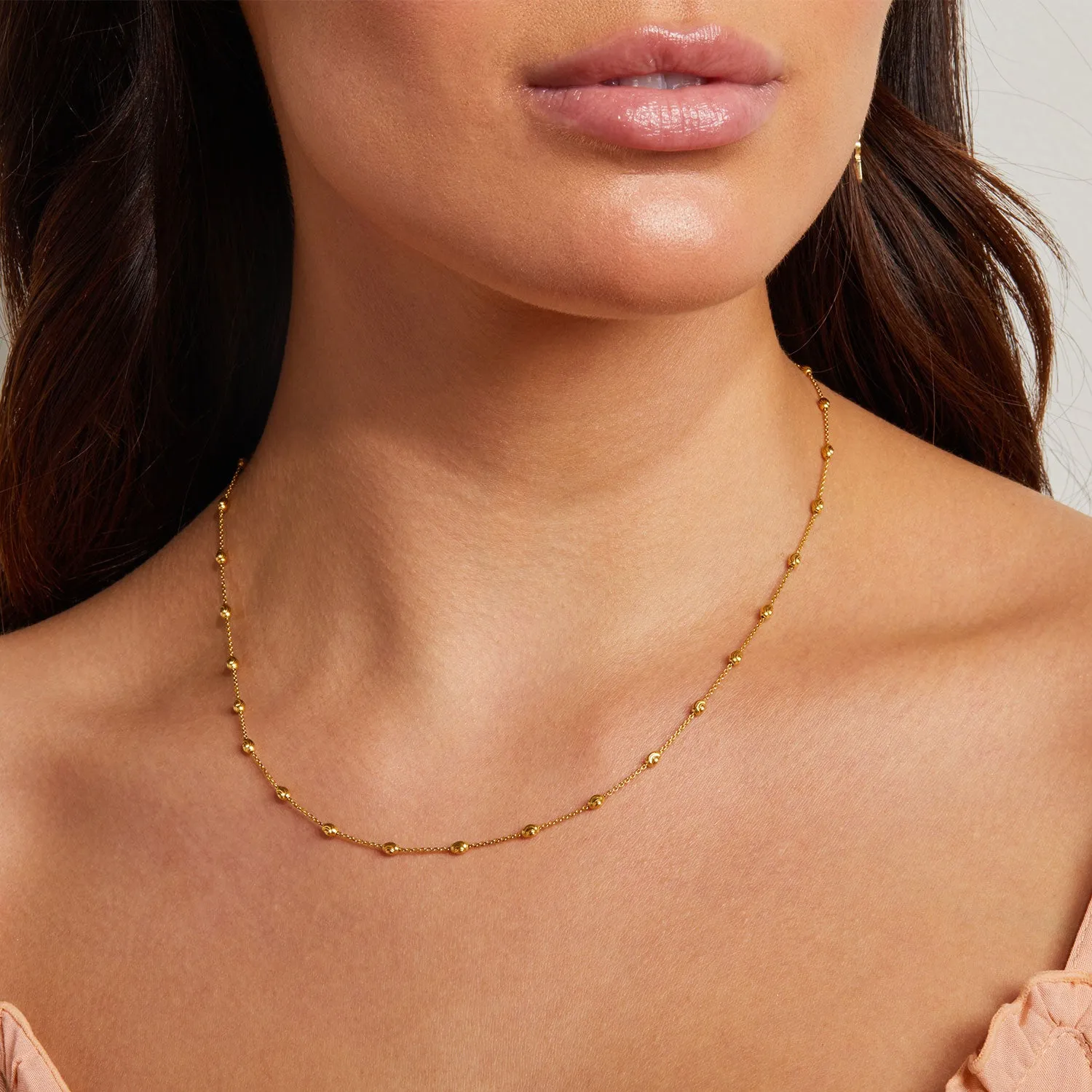 Spaced Mooncut Bead Necklace sold by Baby Gold product image thumbnail 5
