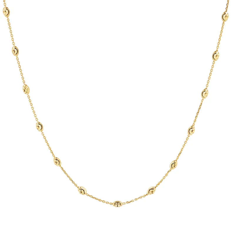 Spaced Mooncut Bead Necklace made by Baby Gold