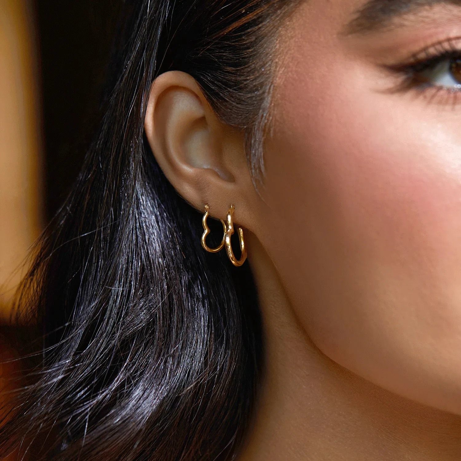 Heart Hoop Earrings sold by Baby Gold product image thumbnail 3