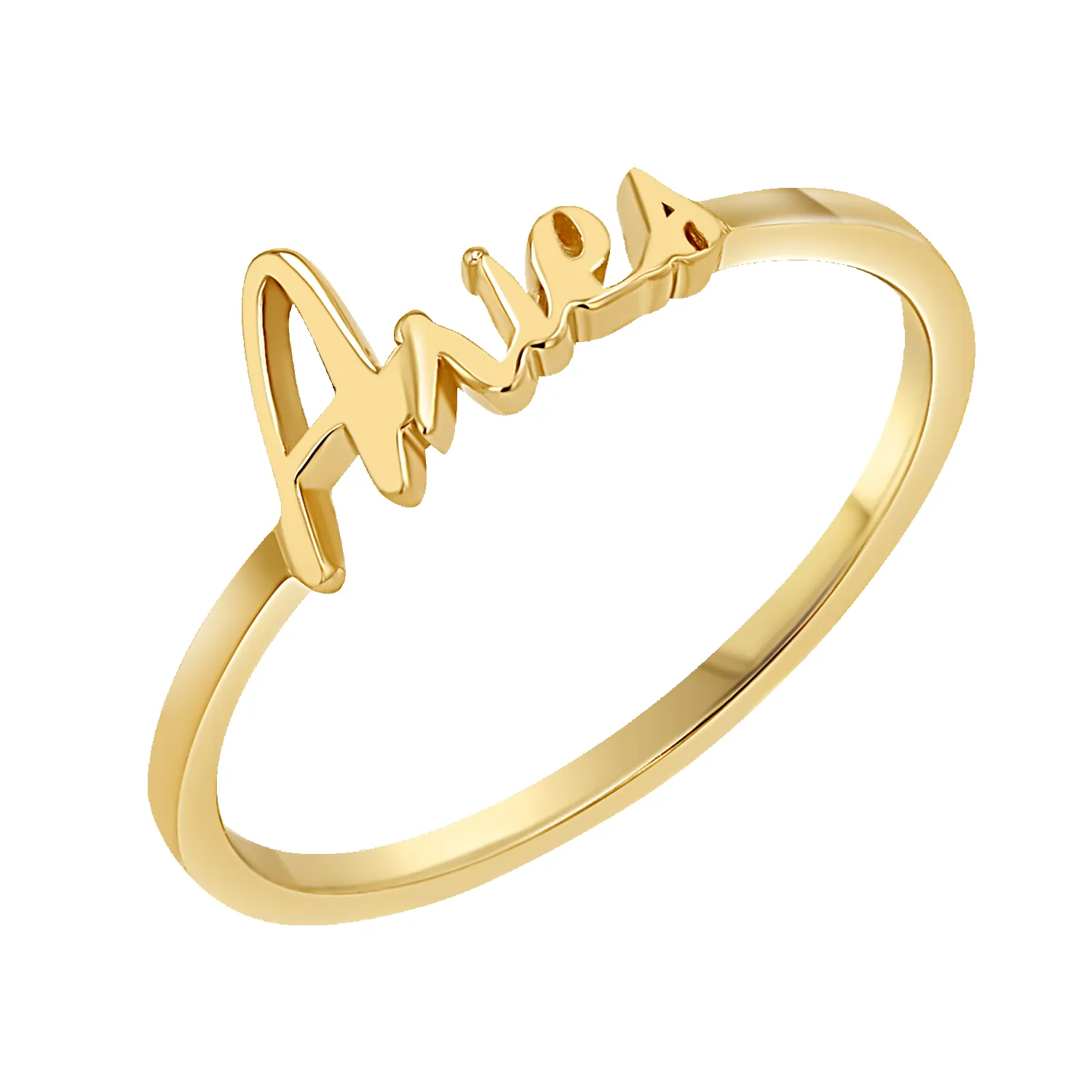 Zodiac Script Ring sold by Baby Gold