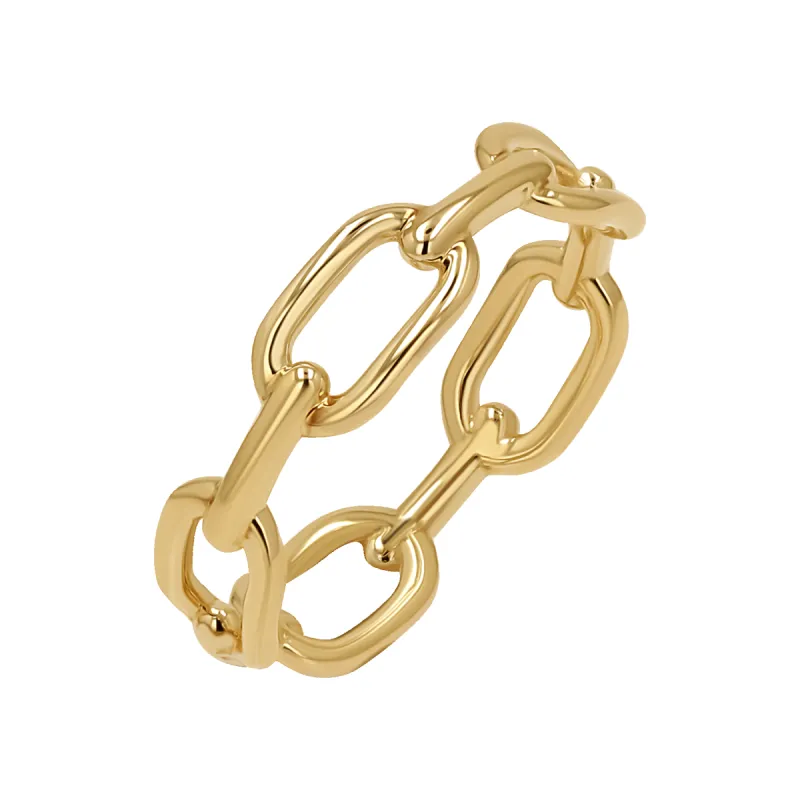 Wide Paper Clip Link Ring sold by Baby Gold