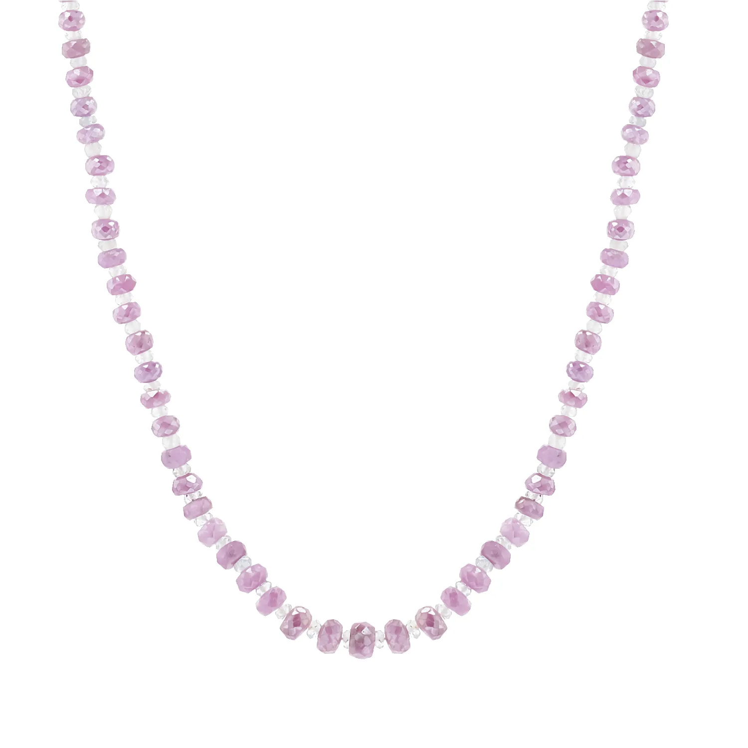 Pink Sapphire & Aquamarine Beaded Strand Necklace sold by Baby Gold
