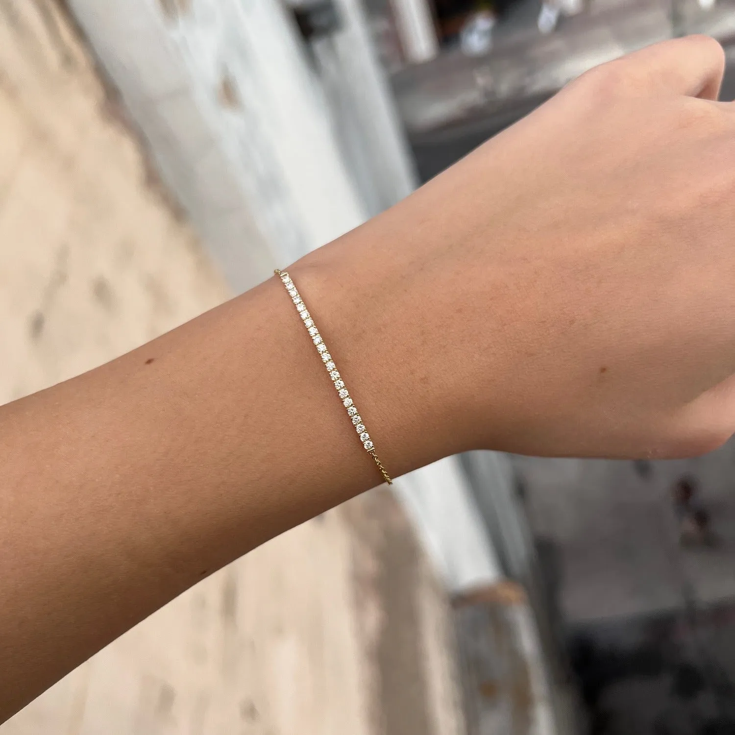 Diamond Pave Bar Bracelet sold by Baby Gold product image thumbnail 4