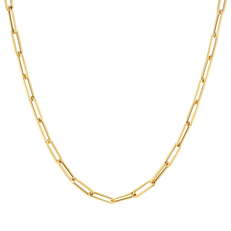 14K Paper Clip Chain Necklace sold by Baby Gold