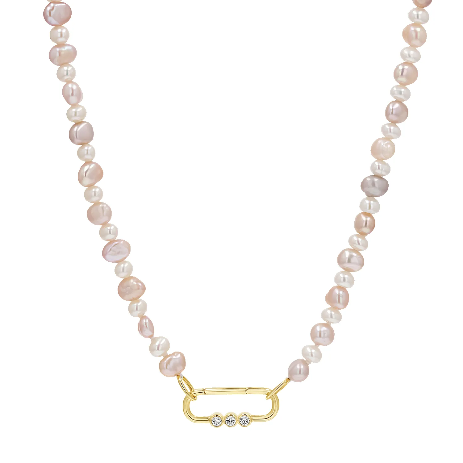Blush and White Pearl Connector Necklace sold by Baby Gold product image thumbnail 3