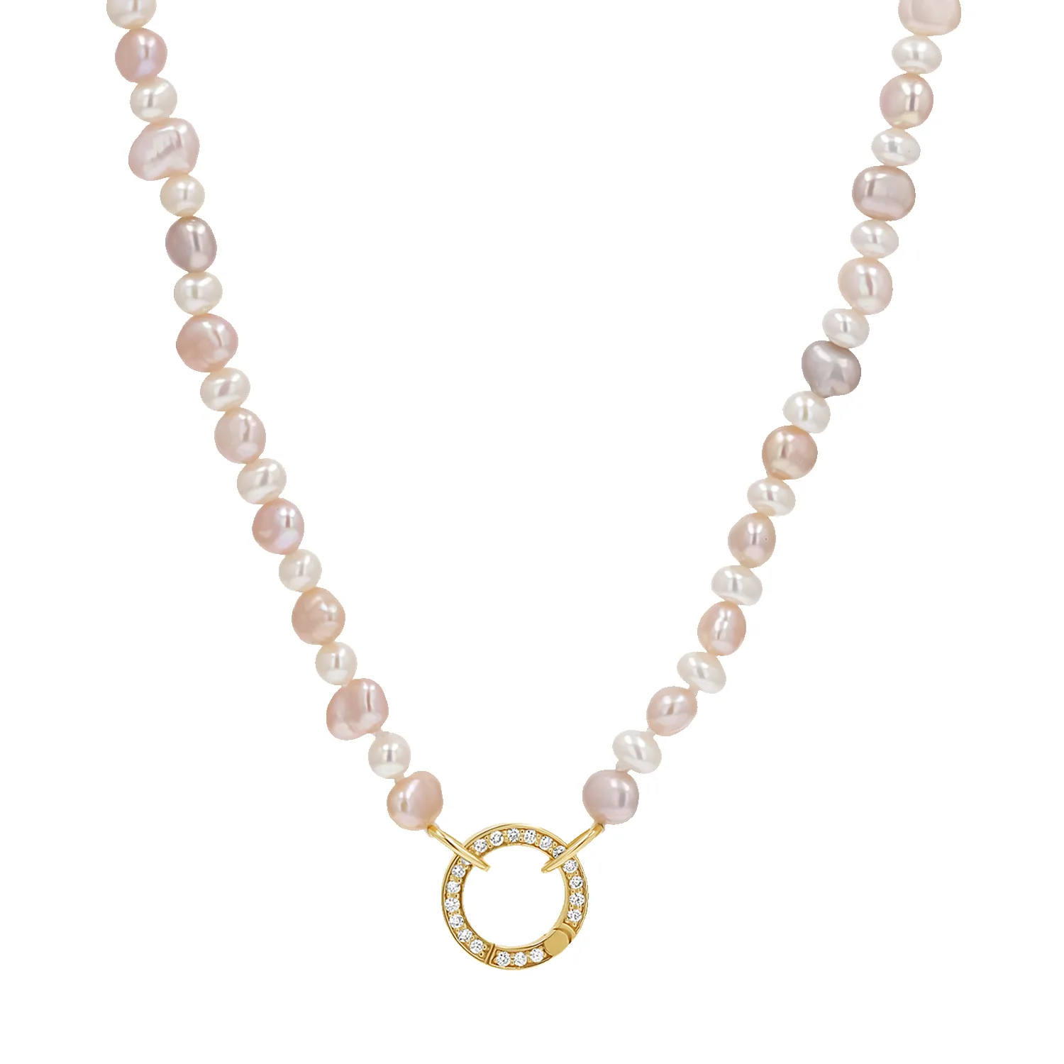 Blush and White Pearl Connector Necklace sold by Baby Gold product image thumbnail 5