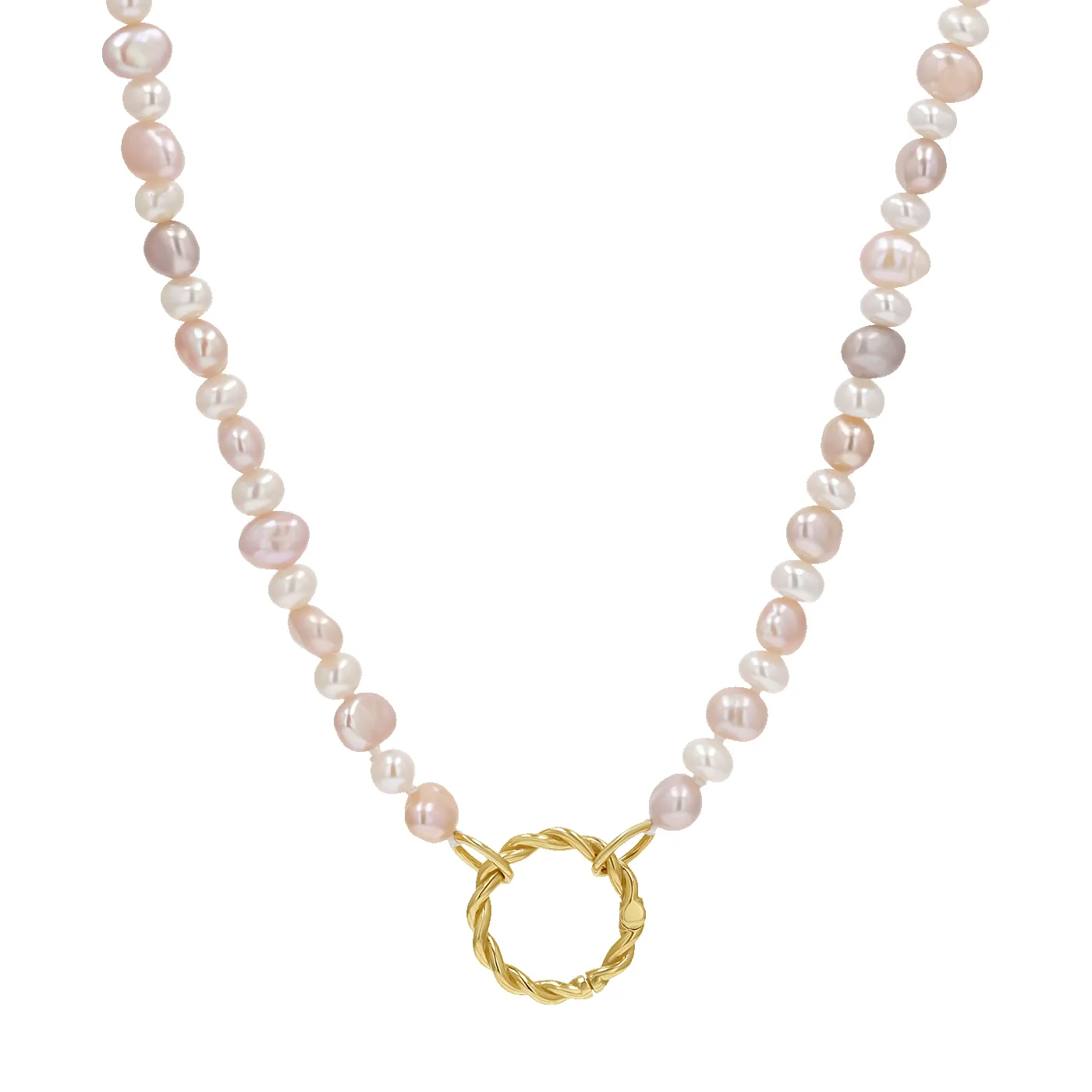 Blush and White Pearl Connector Necklace sold by Baby Gold product image thumbnail 4