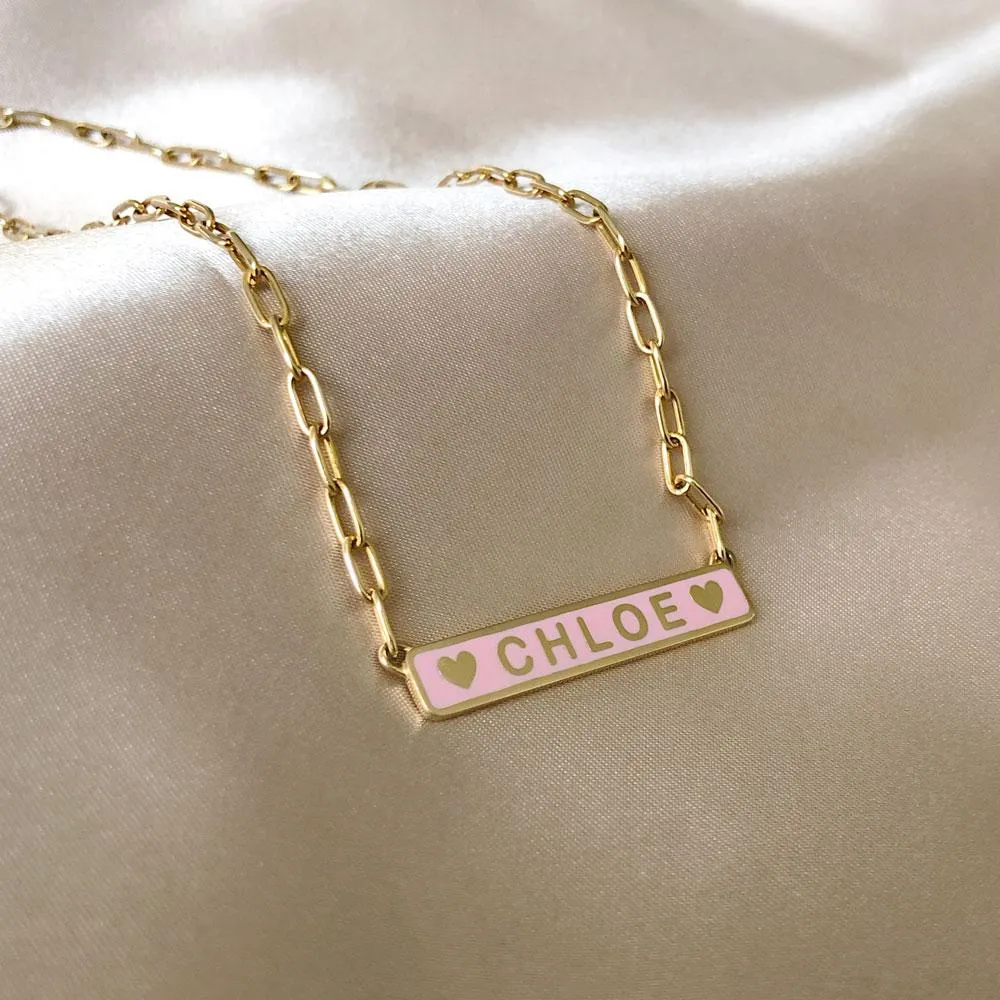 Custom Enamel ID Necklace sold by Baby Gold product image thumbnail 4