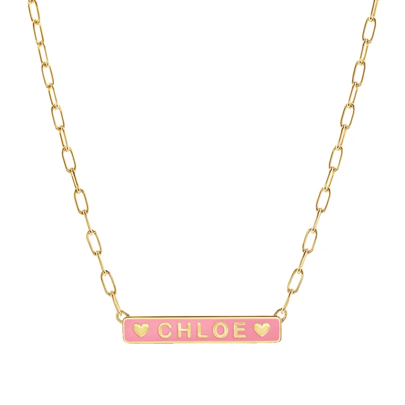 Custom Enamel ID Necklace sold by Baby Gold