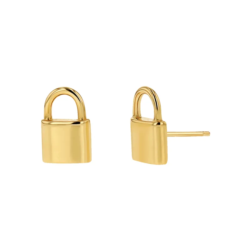 Love Padlock Stud Earrings sold by Baby Gold