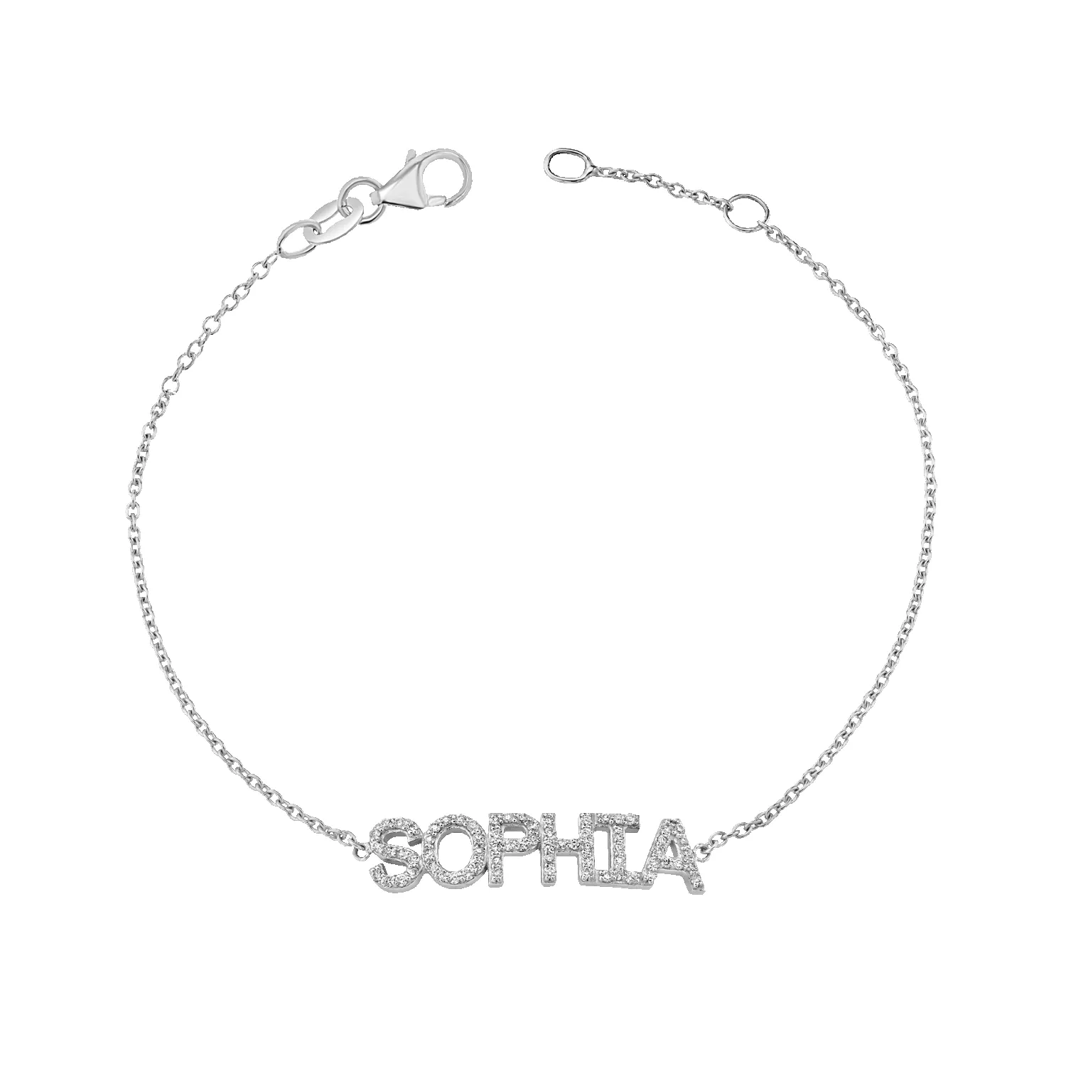 Diamond Custom Name Bracelet sold by Baby Gold product image thumbnail 2