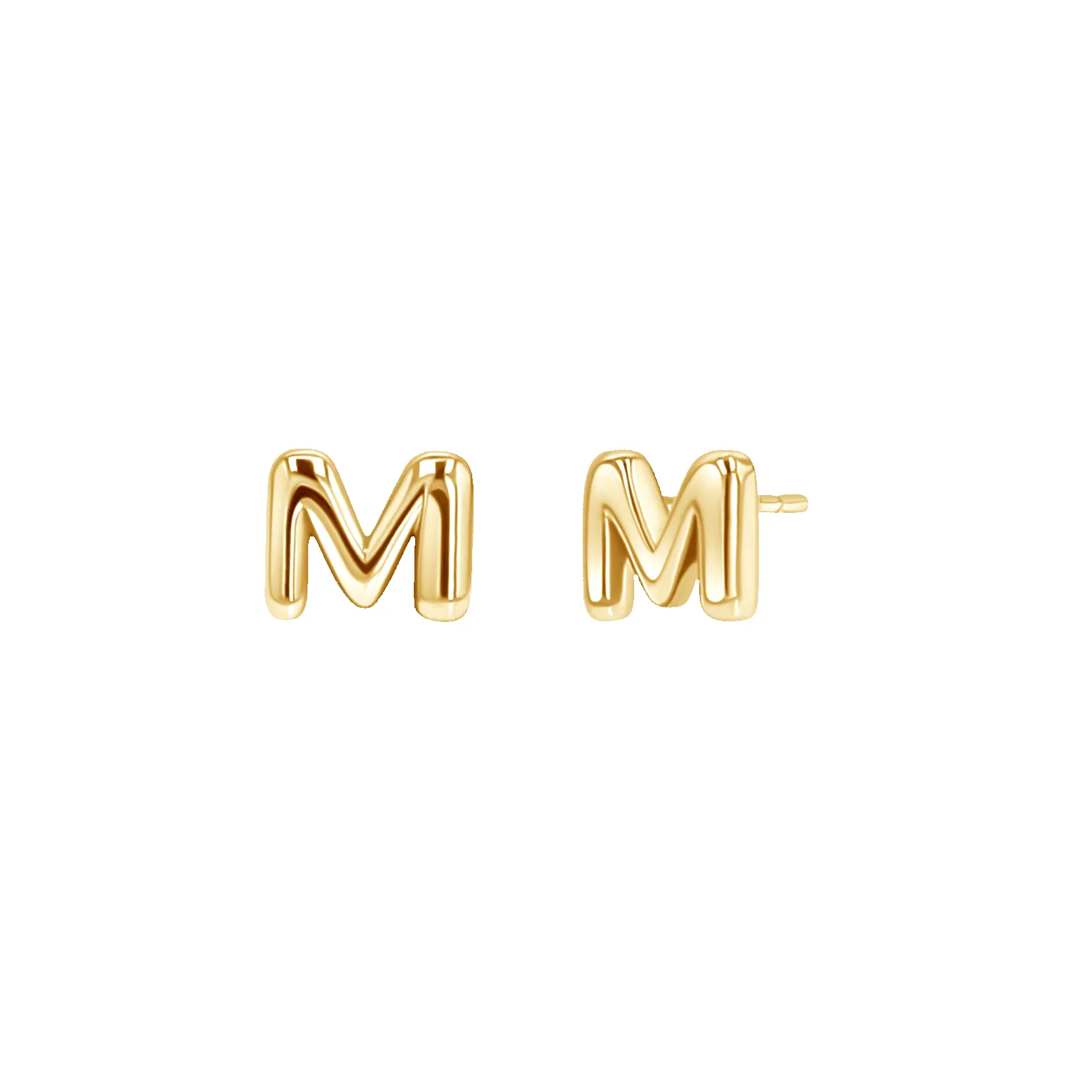 Mini Puff Letter Studs sold by Baby Gold