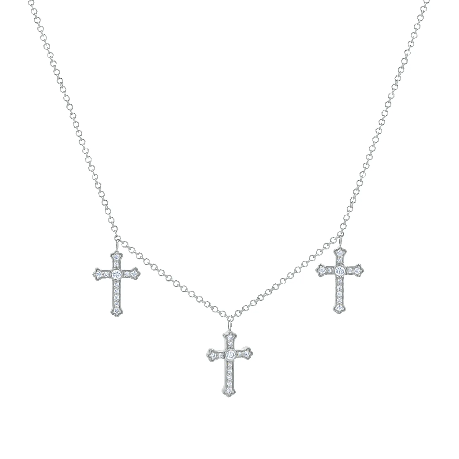 Trinity Diamond Cross Necklace sold by Baby Gold product image thumbnail 3