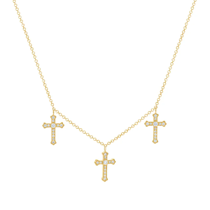 Trinity Diamond Cross Necklace sold by Baby Gold