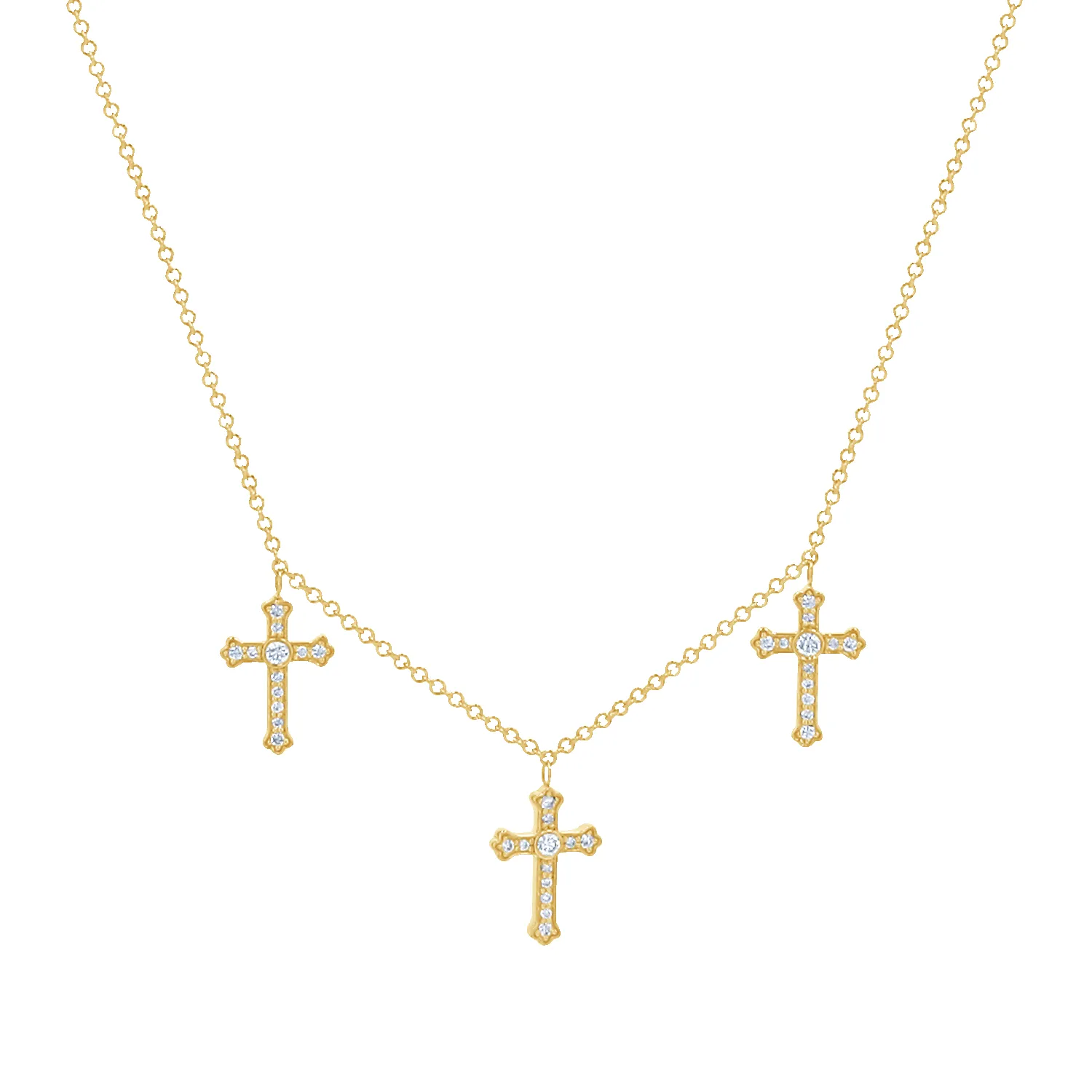 Trinity Diamond Cross Necklace sold by Baby Gold