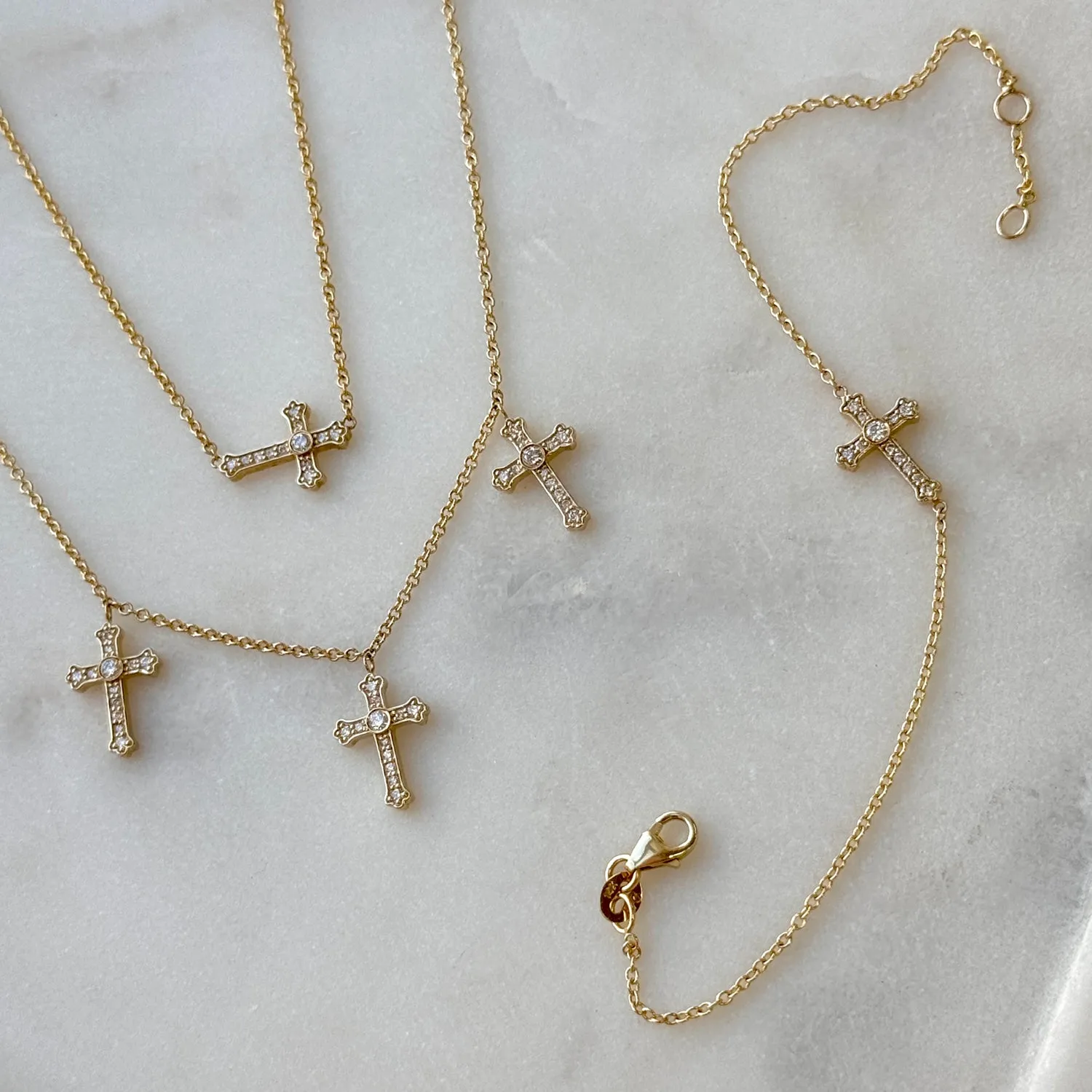 Trinity Diamond Cross Necklace sold by Baby Gold product image thumbnail 4