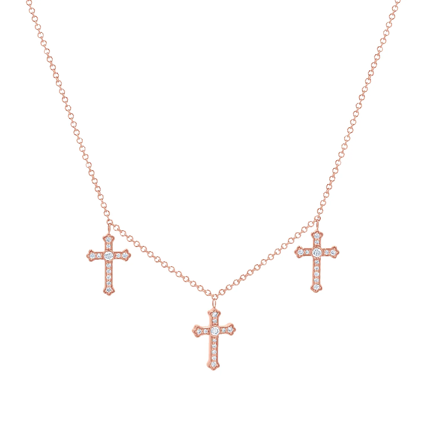 Trinity Diamond Cross Necklace sold by Baby Gold product image thumbnail 2