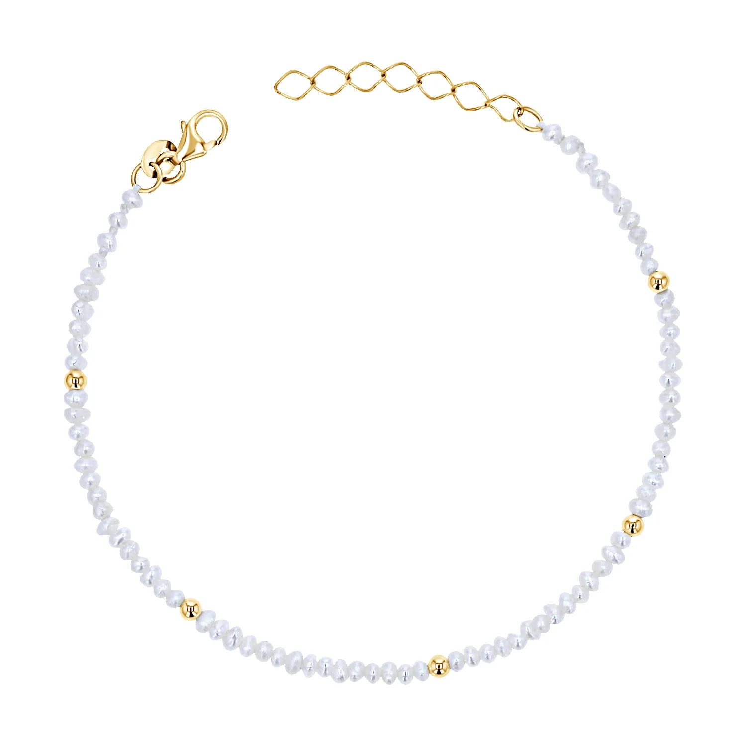 Gold Bead Station Pearl Bracelet sold by Baby Gold
