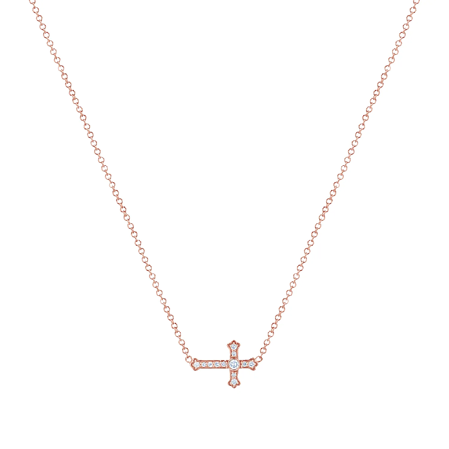 Diamond Sideways Cross Necklace sold by Baby Gold product image thumbnail 3