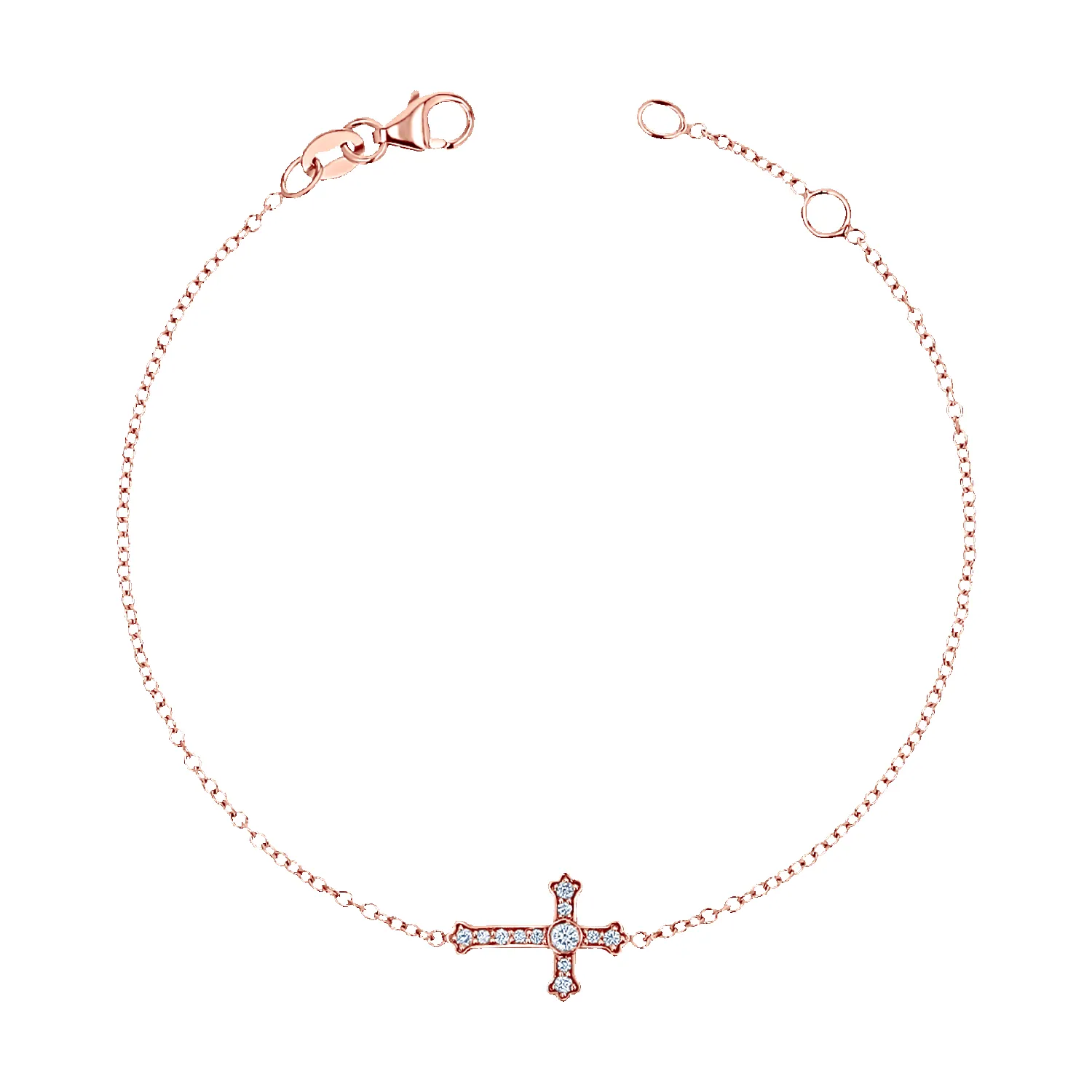 Diamond Sideways Cross Bracelet sold by Baby Gold product image thumbnail 3