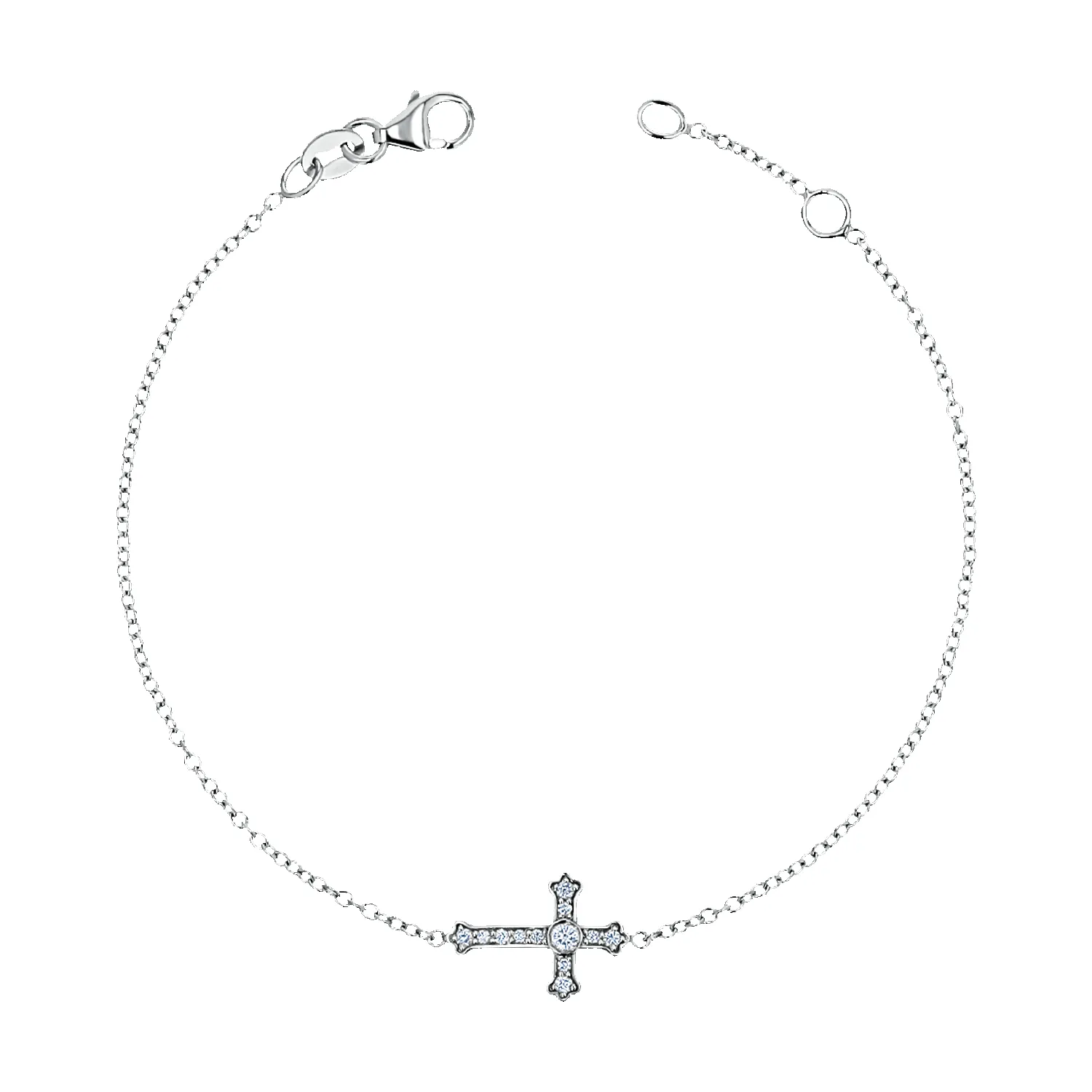 Diamond Sideways Cross Bracelet sold by Baby Gold product image thumbnail 2