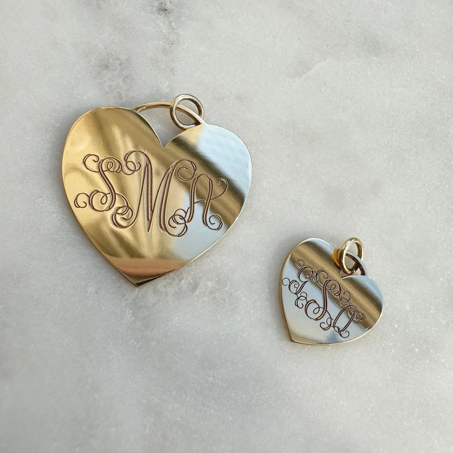 Heart Monogram Charm sold by Baby Gold product image thumbnail 5