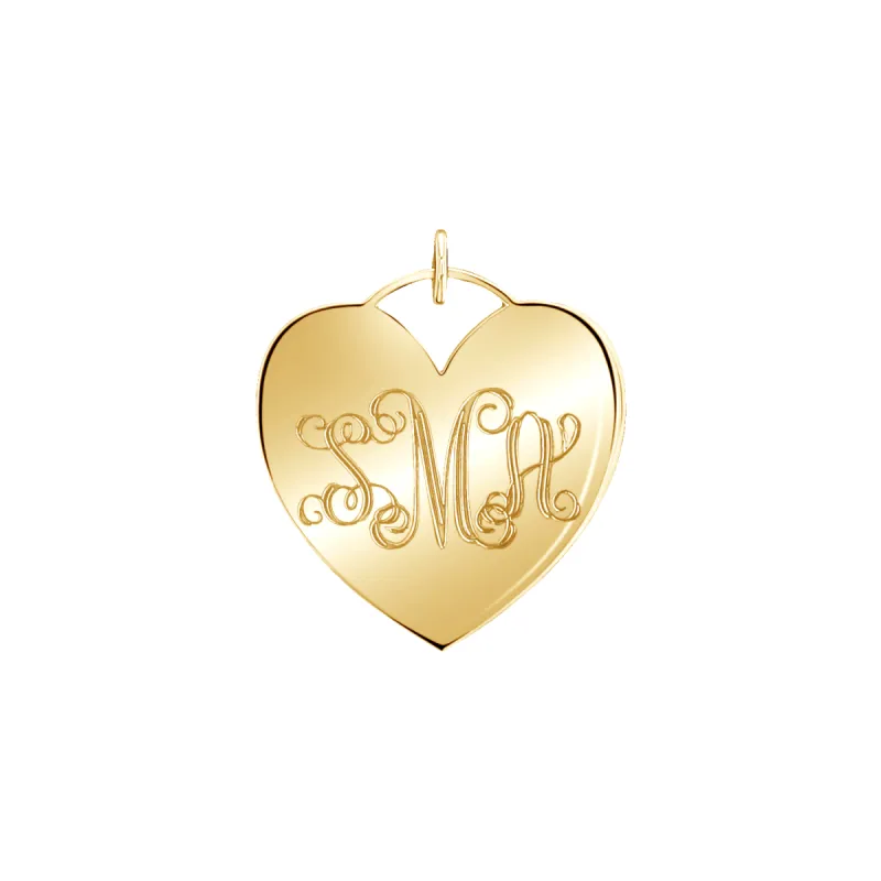 Heart Monogram Charm sold by Baby Gold