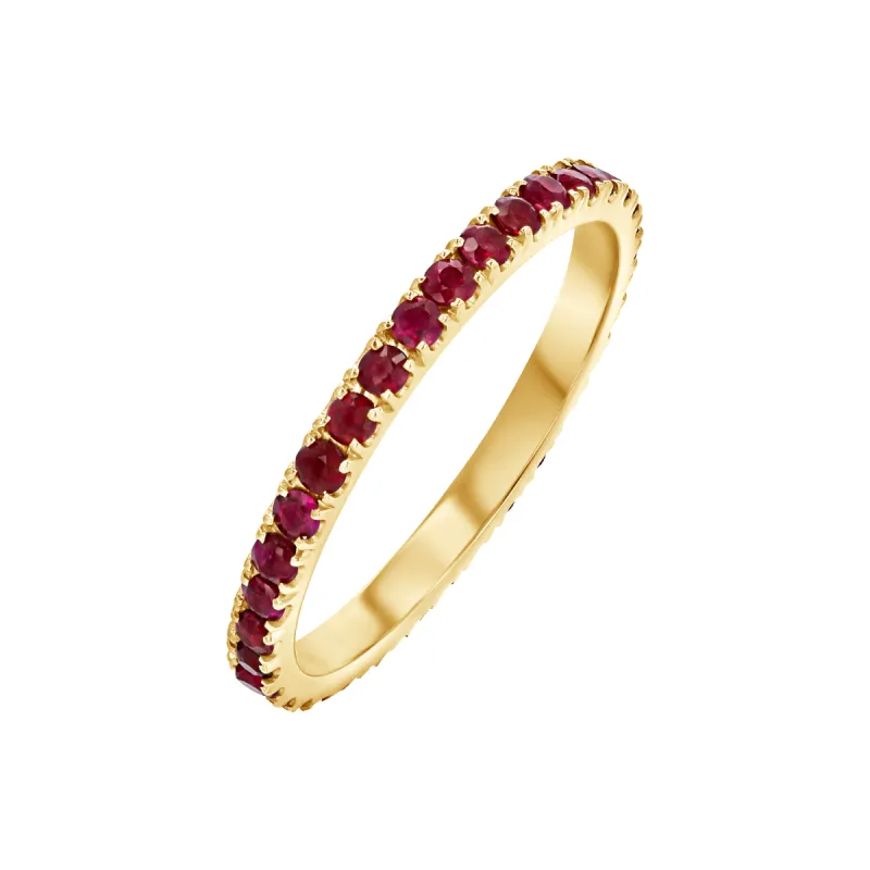 Ruby U Pave Eternity Band sold by Baby Gold
