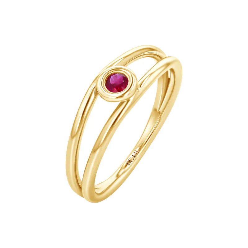 Bubble Solitaire Ruby Ring sold by Baby Gold