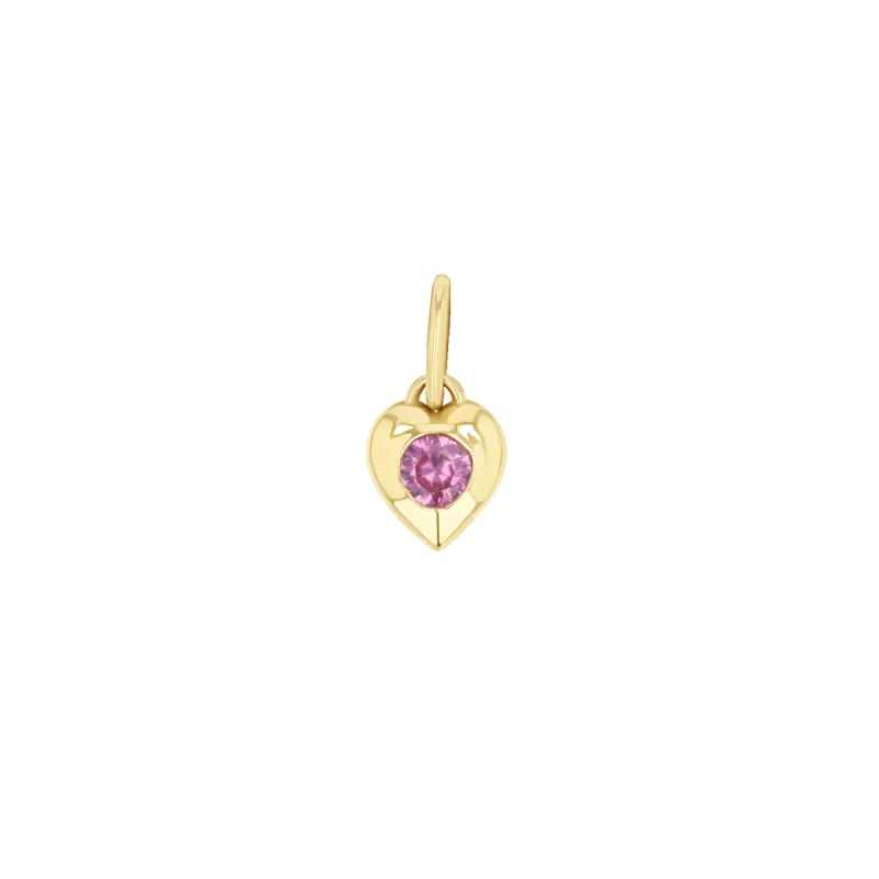 Mini Puff Heart Gemstone Charms sold by Baby Gold
