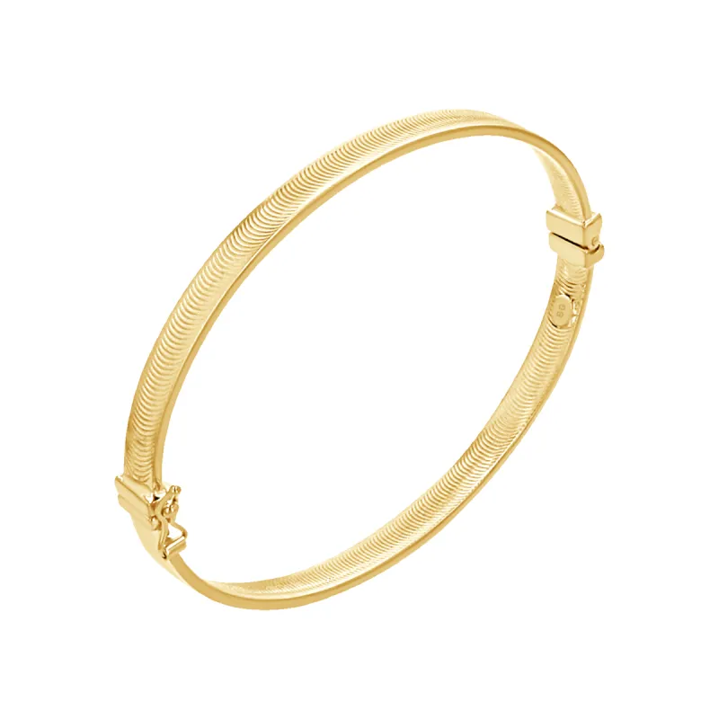 Wide Crescent Cut Bangle (5mm) sold by Baby Gold