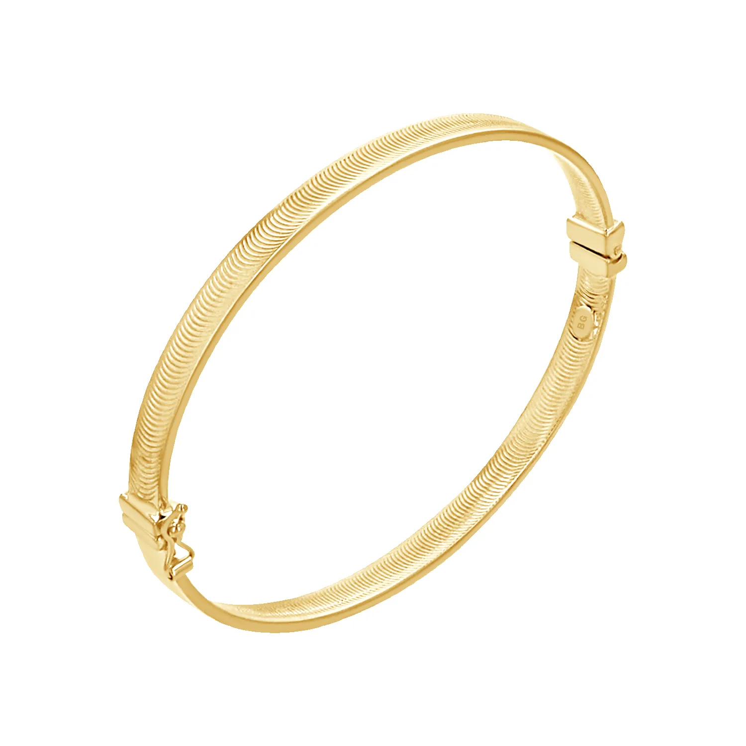 Wide Crescent Cut Bangle (5mm) sold by Baby Gold