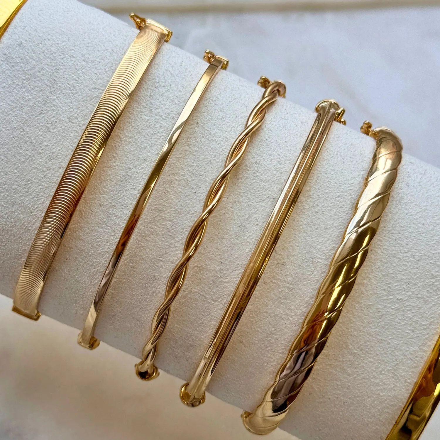 Wide Crescent Cut Bangle (5mm) sold by Baby Gold product image thumbnail 2