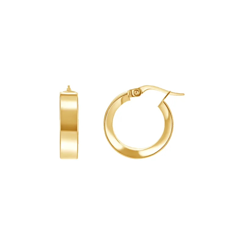 Linear High Polish Hoops sold by Baby Gold