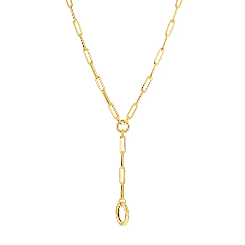 Paperclip Loop Charm Necklace Y Chain sold by Baby Gold