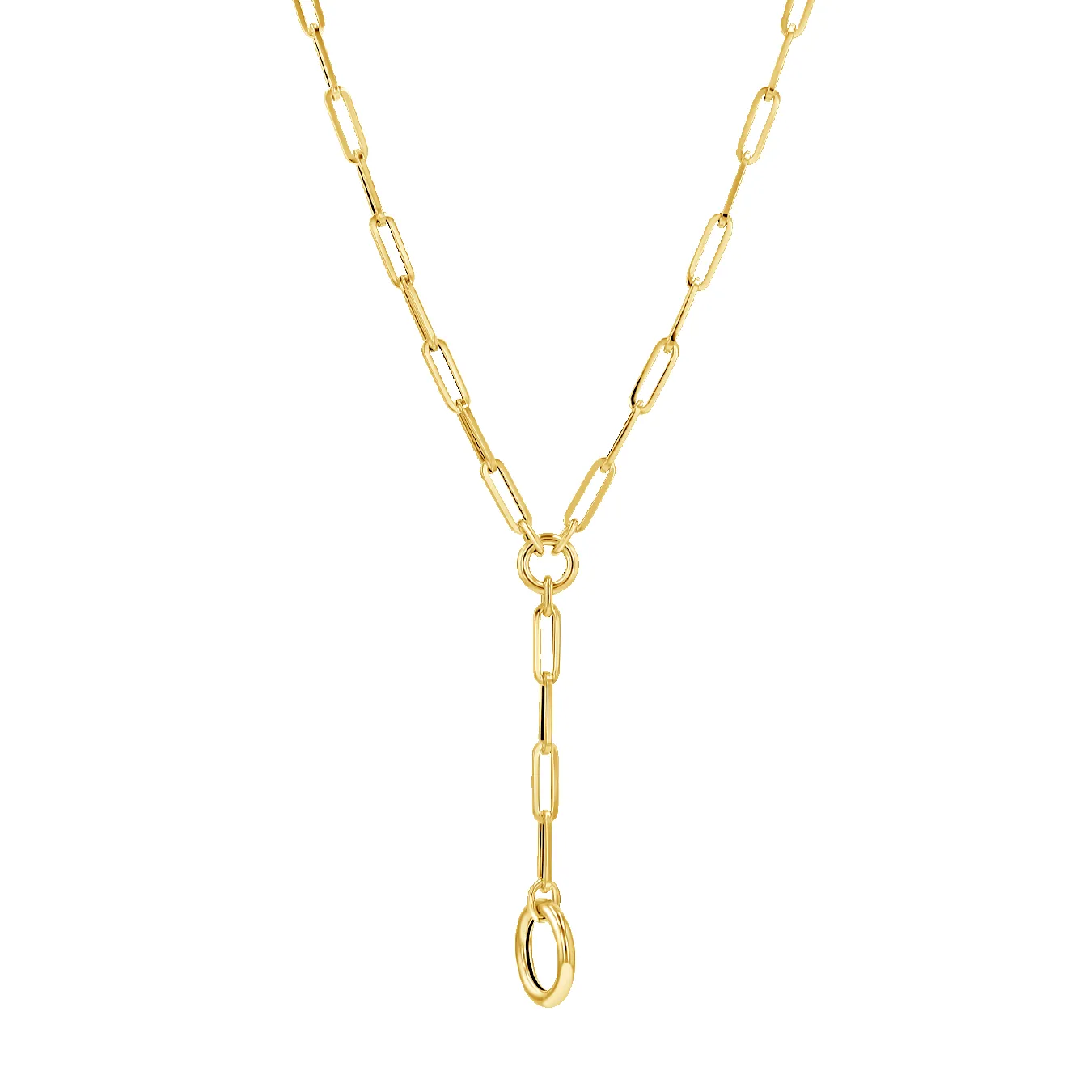 Paperclip Loop Charm Necklace Y Chain sold by Baby Gold