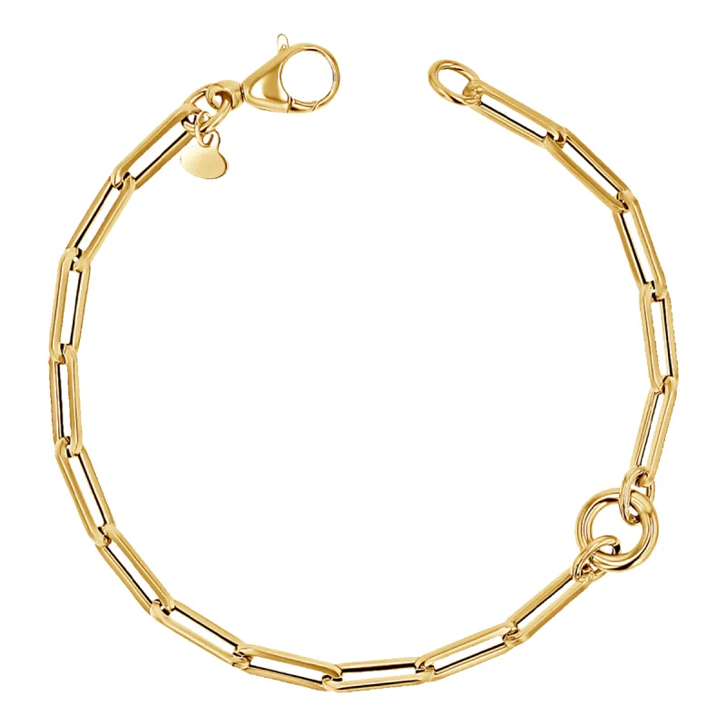 Paperclip Loop Charm Bracelet sold by Baby Gold