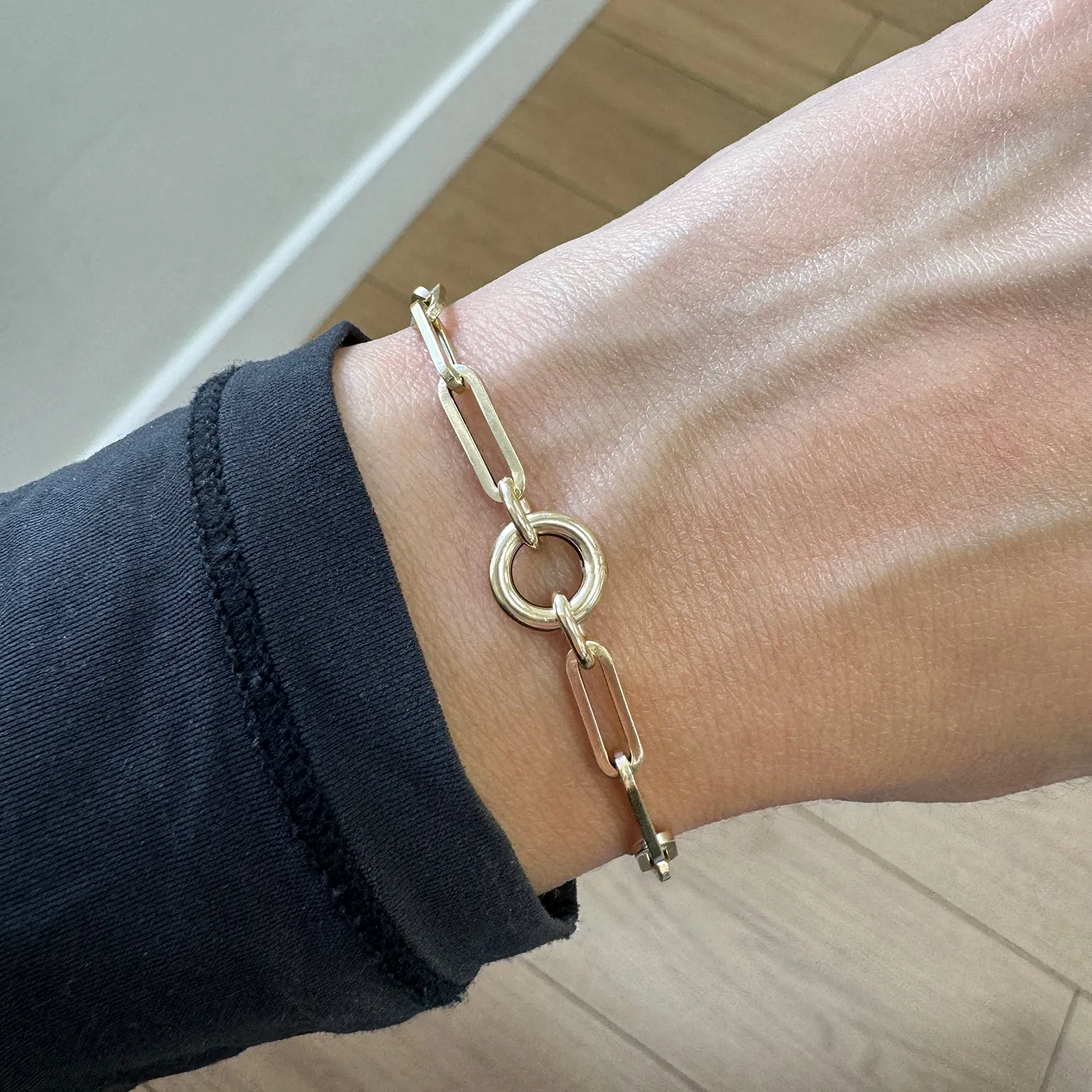 Paperclip Loop Charm Bracelet sold by Baby Gold product image thumbnail 3