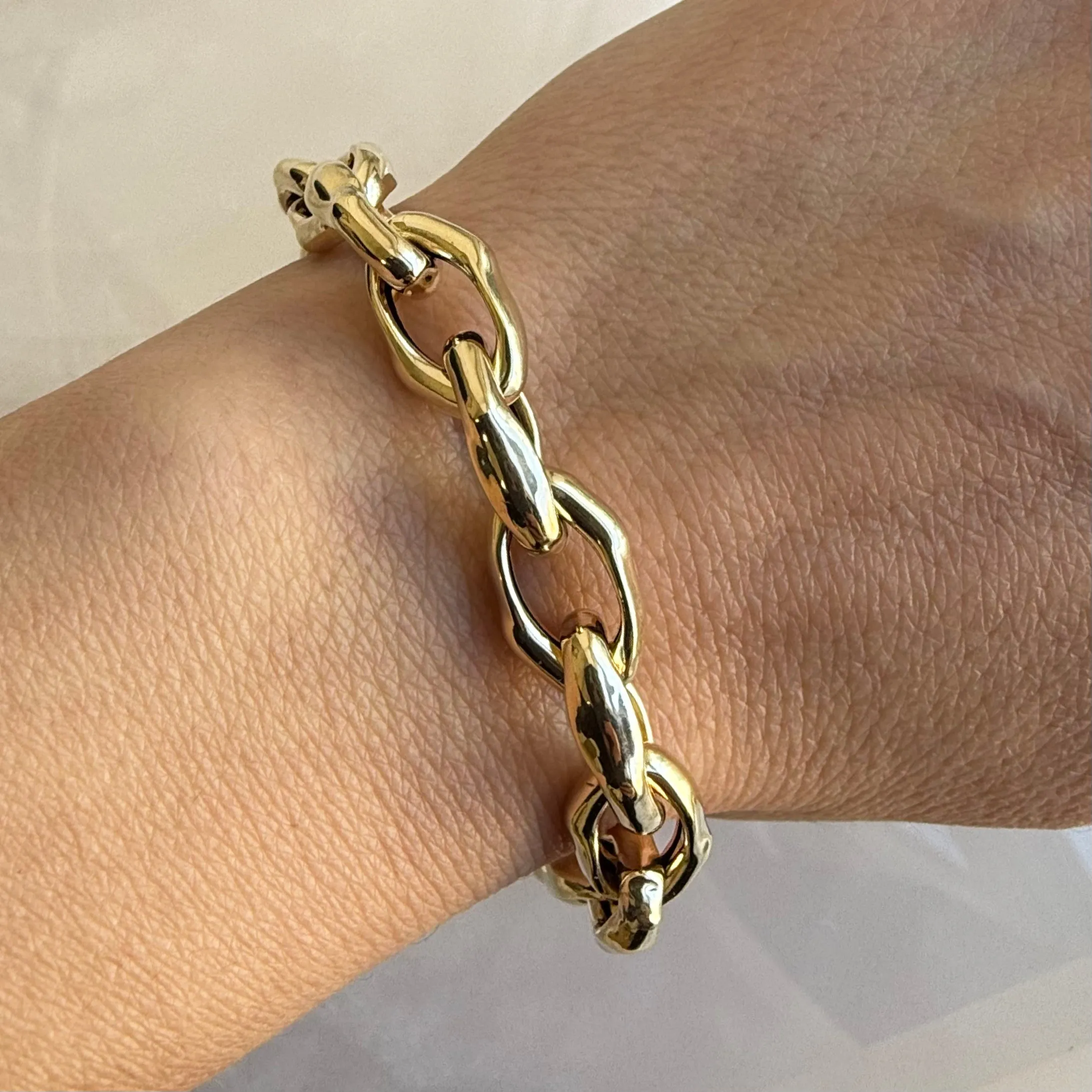 Chunky Sculptured Link Bracelet sold by Baby Gold product image thumbnail 4