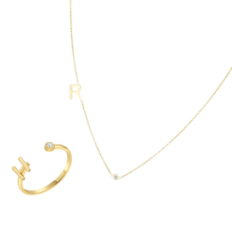 The Initial Sparkle Duo Gift Set sold by Baby Gold