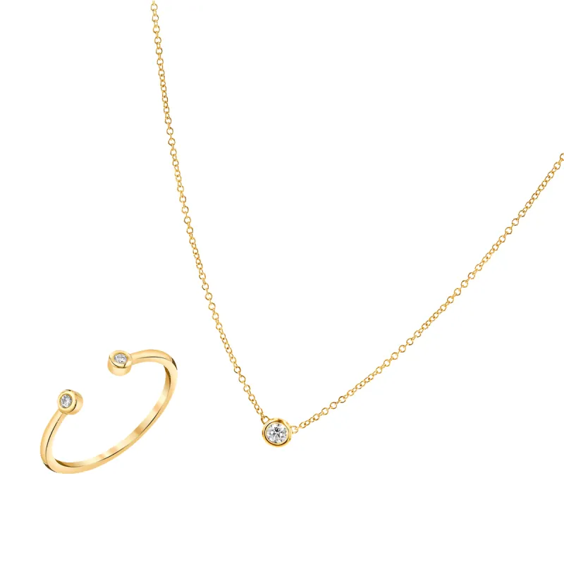 The Diamond Duo Bezel Gift Set sold by Baby Gold