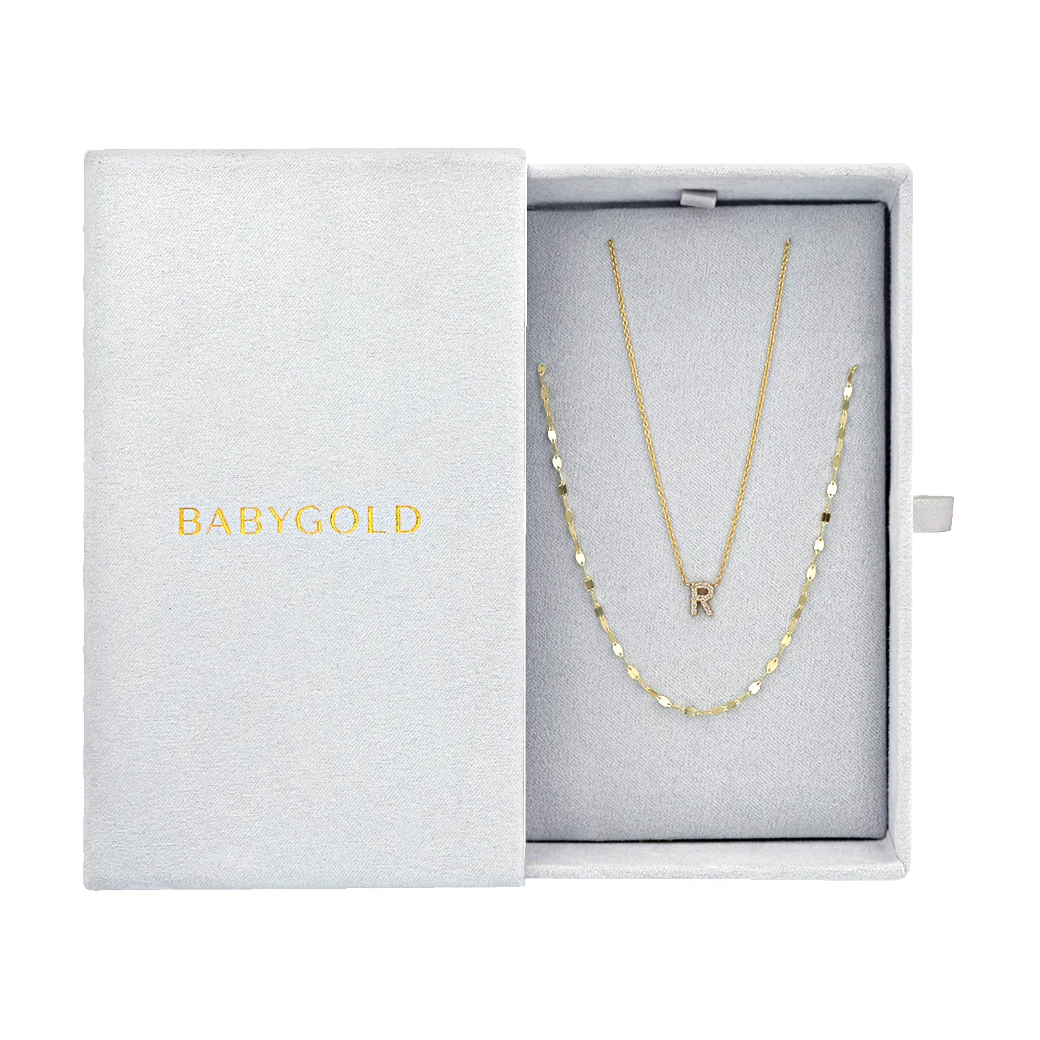 Radiant Diamond Letter Necklace Gift Set sold by Baby Gold product image thumbnail 2