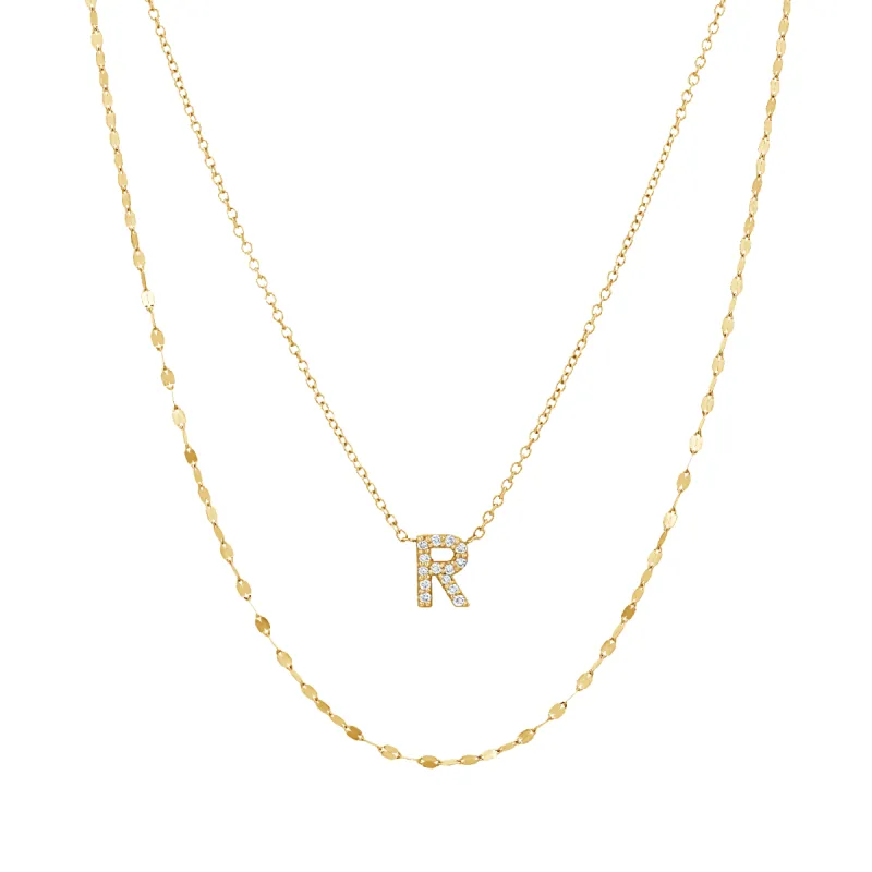 Radiant Diamond Letter Necklace Gift Set sold by Baby Gold