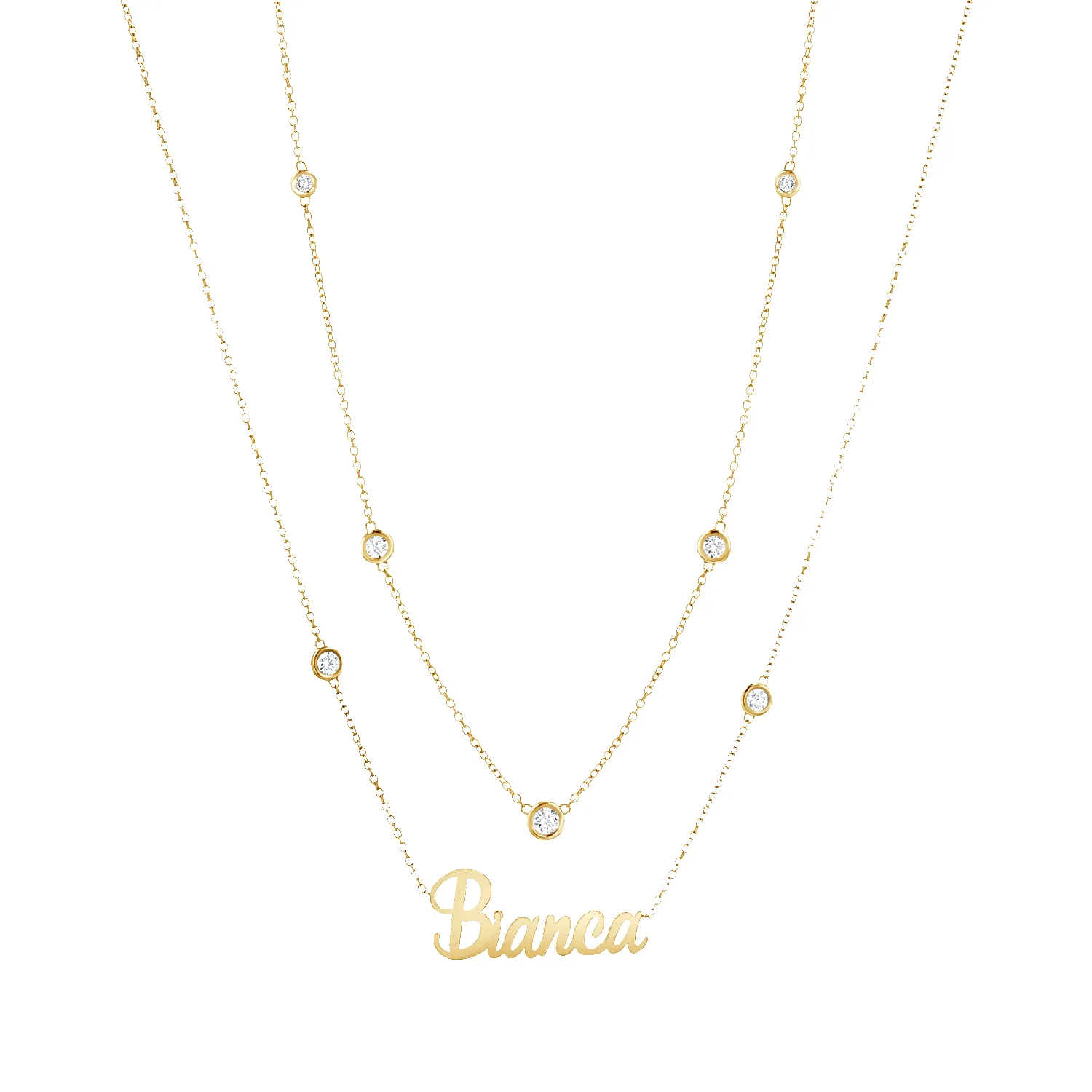 Luxe Name Diamond Bezel Gift Set sold by Baby Gold