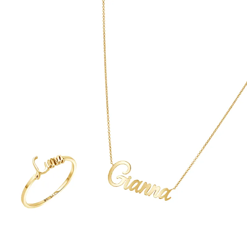 BG Custom Name Duo Gift Set sold by Baby Gold